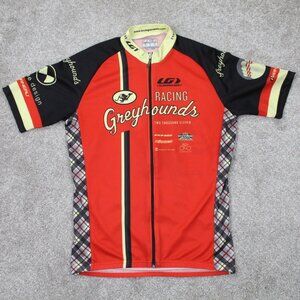 Louis Garneau Cycling Jersey Mens Medium Womens XL Red Full Zip Short Sleeve‎